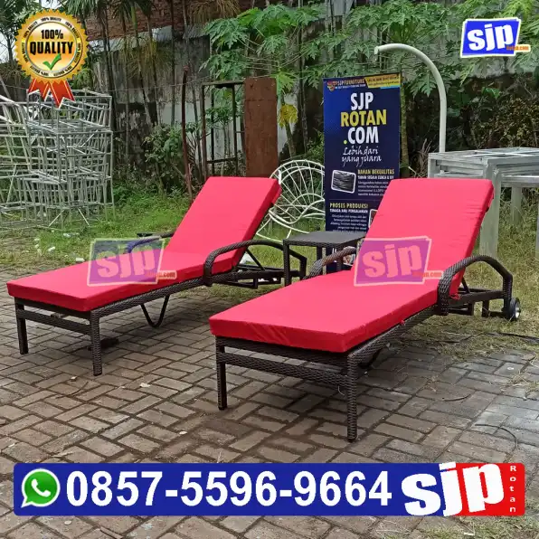 0857-5596-9664 sunbed rotan sintetis, Furniture rotan sintetis, kursi kolam renang, sun lounger