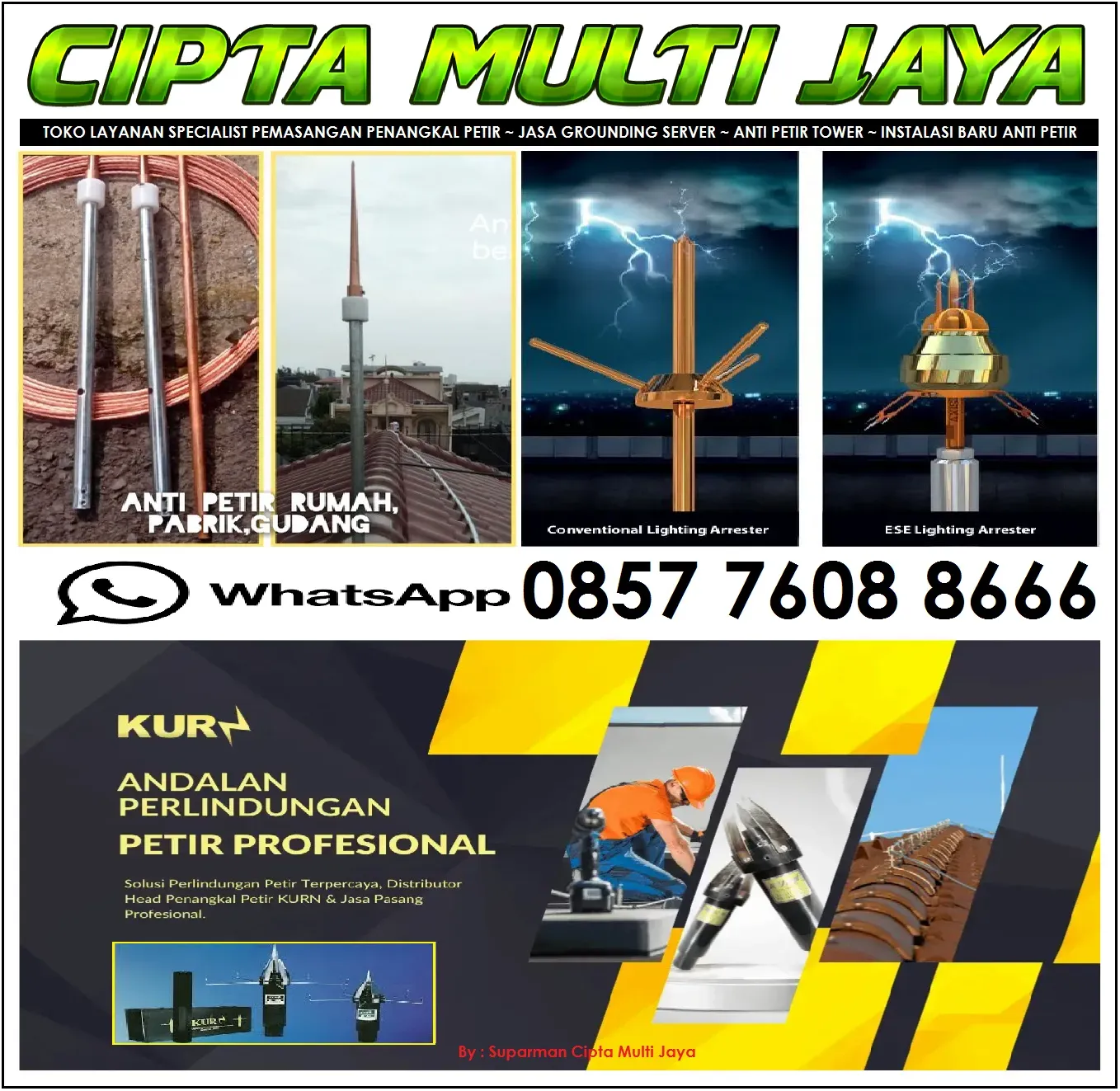 PROTECTION SYSTEM JASA PASANG PENANGKAL PETIR RUKO, PABRIK Di SUKAMUKTI, WALURAN KABUPATEN SUKABUMI
