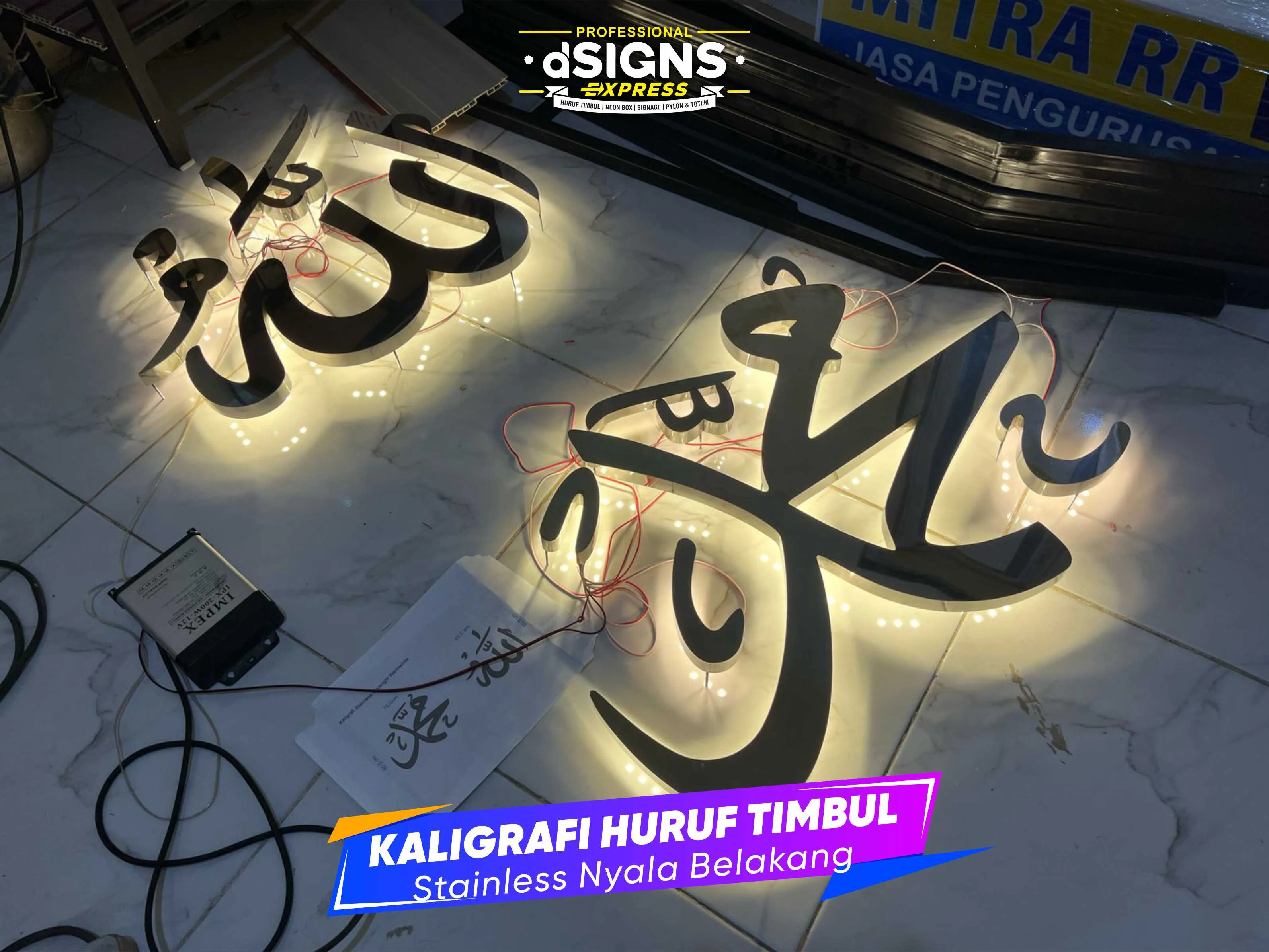 Kaligrafi Stainless Steel LED