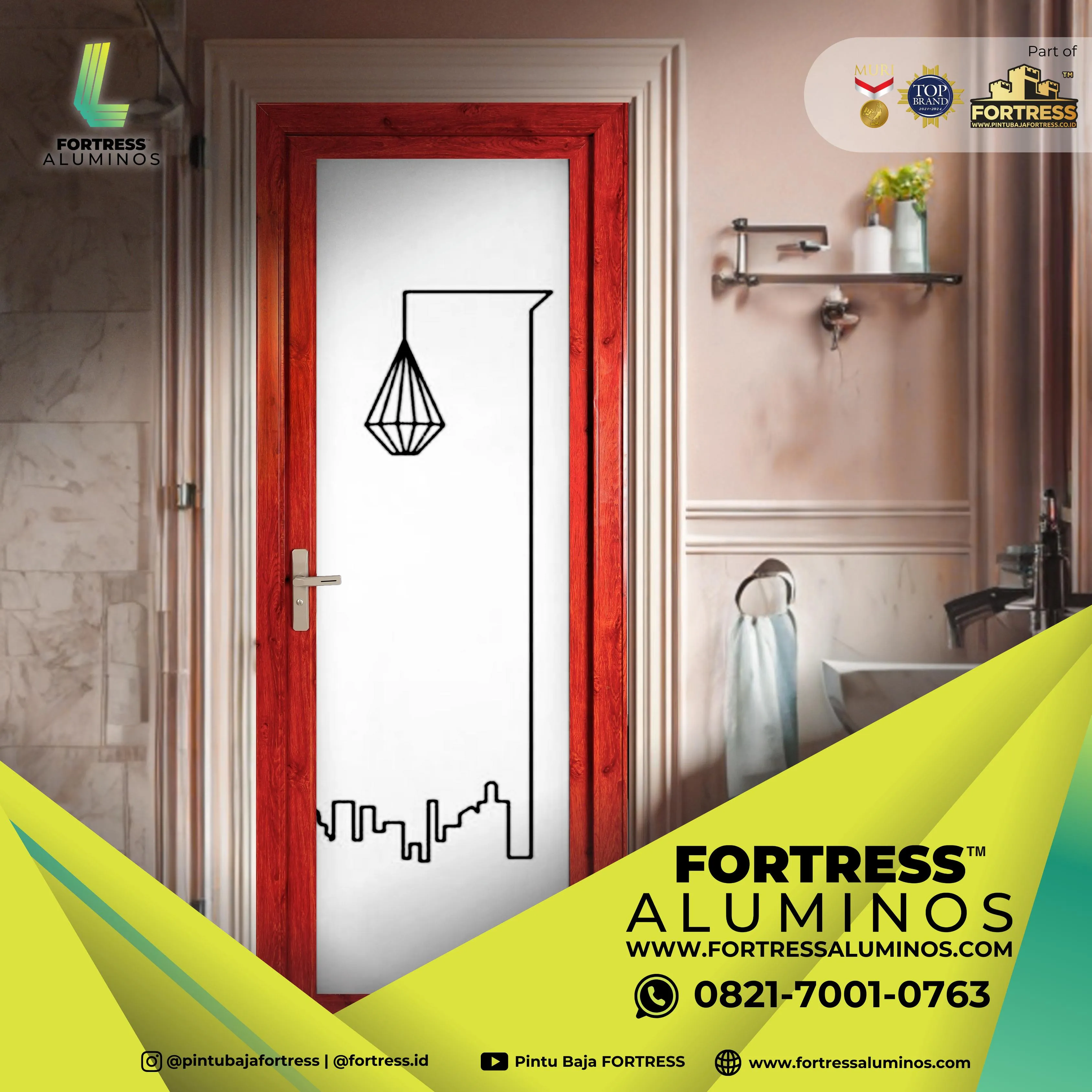 (ALUMINOS) Harga Pintu Aluminium Urat Kayu Di Palu