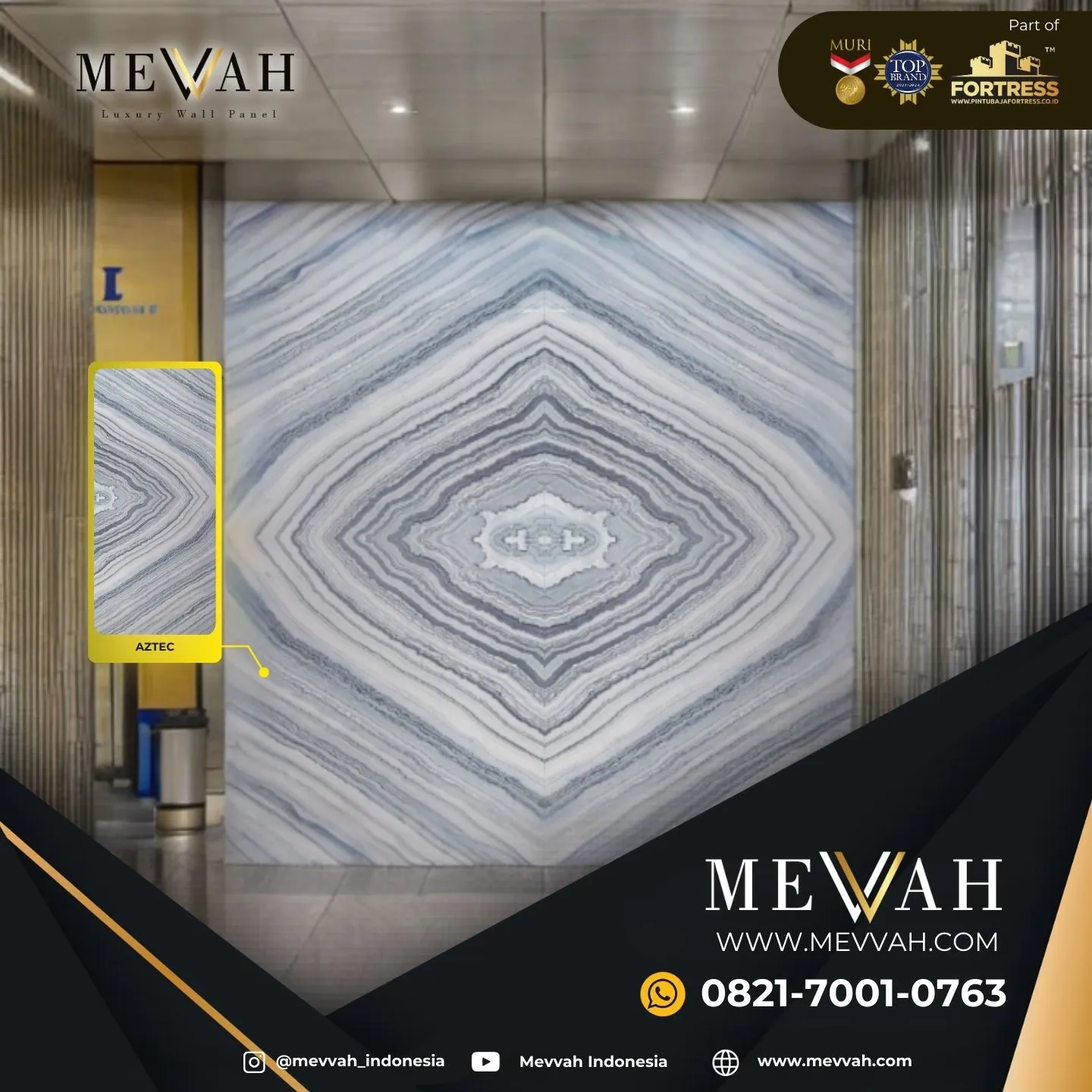 (MEVVAH) Pvc Wall Panel Marble Design Abu Abu Di Pontianak