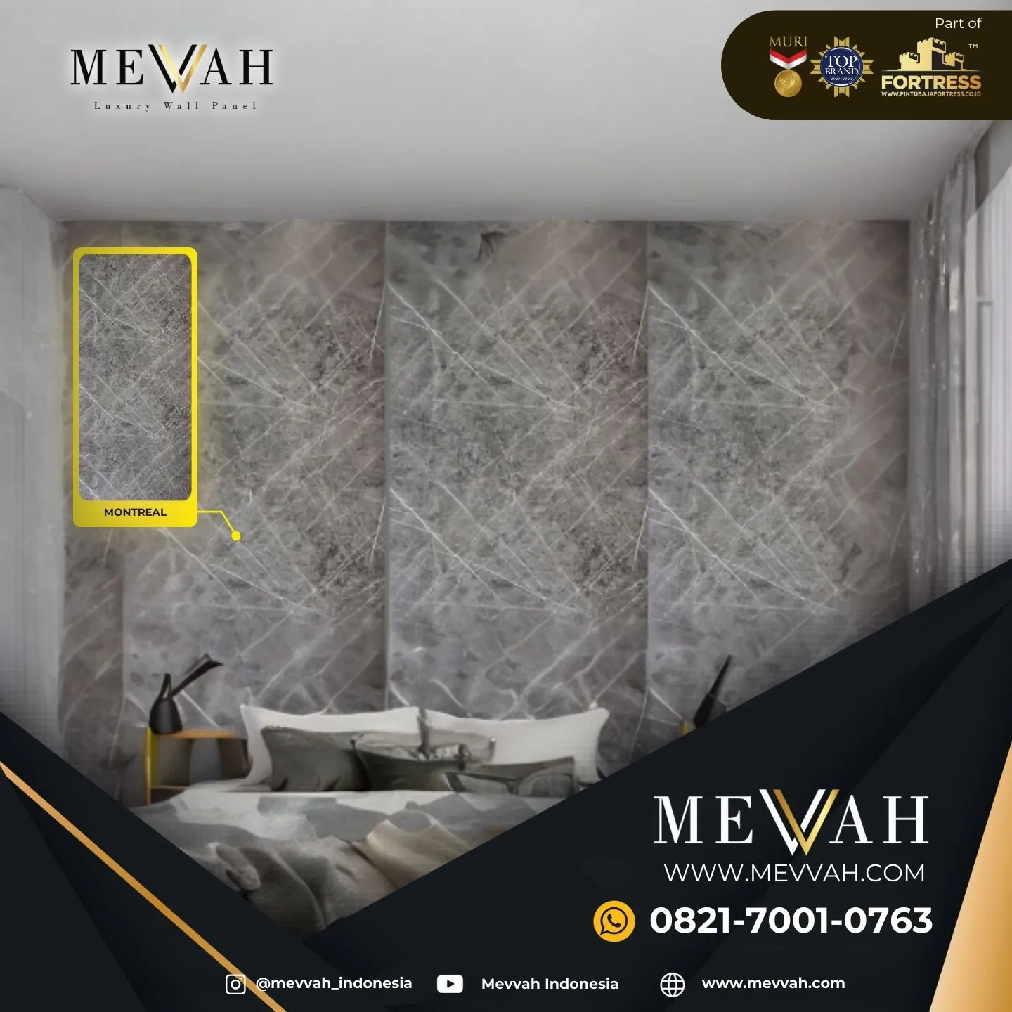 (MEVVAH) Wall Panel Dinding Pvc Marmer Abu Abu Di Pontianak