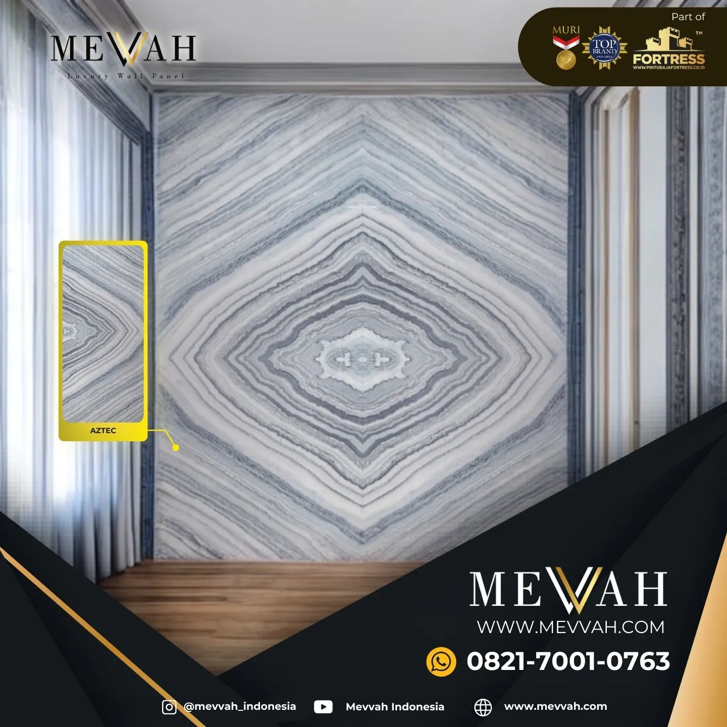 (MEVVAH) Dinding Marmer Pvc Di Palu