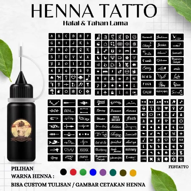 Henna Tato Halal Tahan Lama Bisa Custom Hena Kit