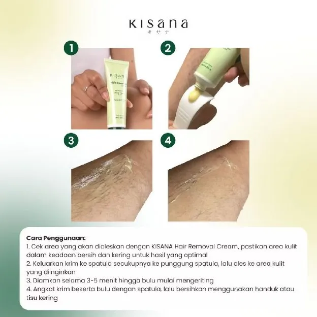 KISANA Hair Removal Cream Krim Perontok Bulu Menghilangkan Bulu Tanpa Rasa Sakit 30ml