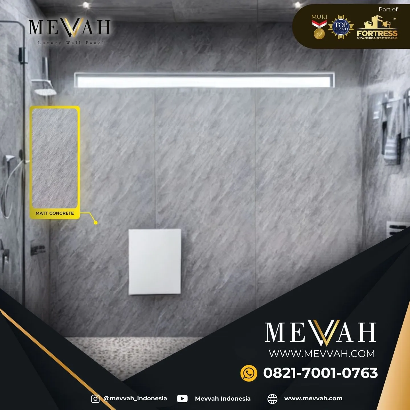 (MEVVAH) Wall Panel Pvc Marmer Abu Abu Di Sekadau