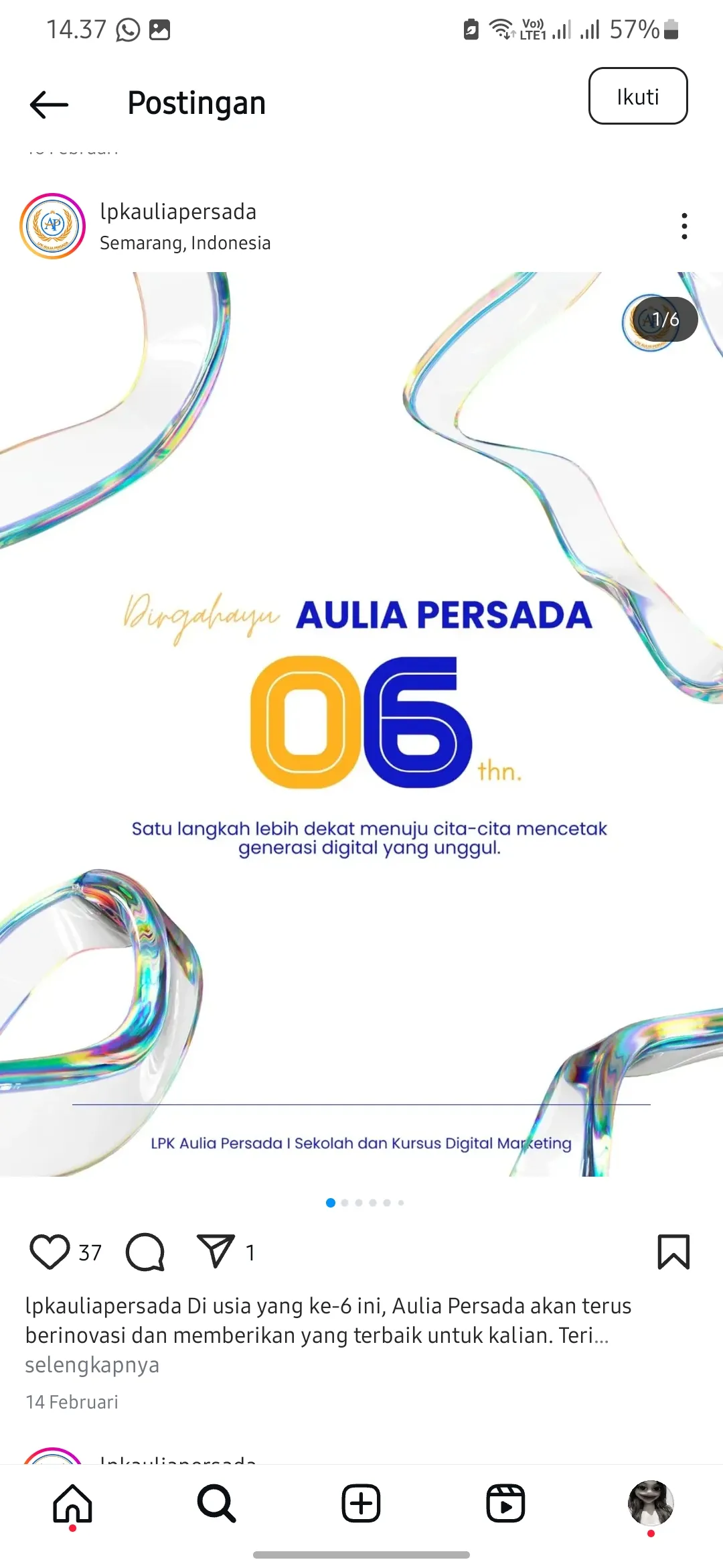 aulia persada platihan website LPK Semarang