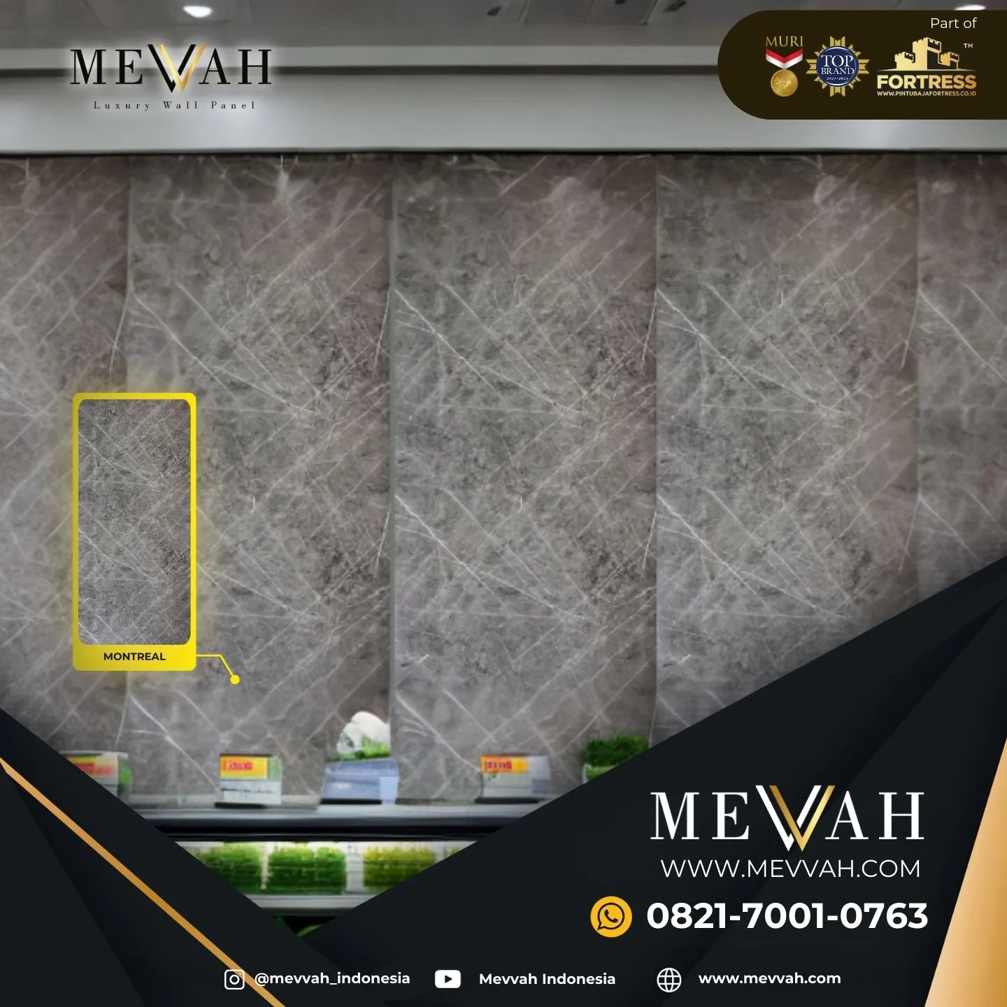 (MEVVAH) Pvc Wall Panel Marble Design Abu Abu Di Singkawang