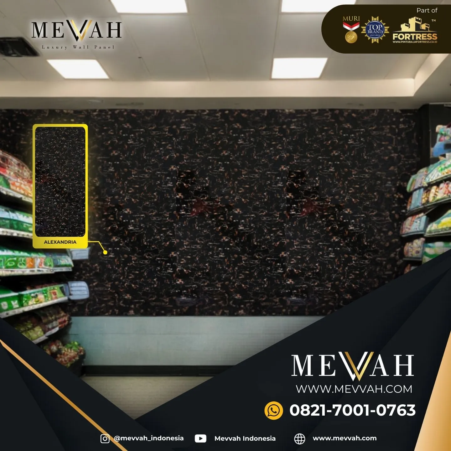 (MEVVAH) Marmer Panel Pvc Hitam Di Kayong Utara