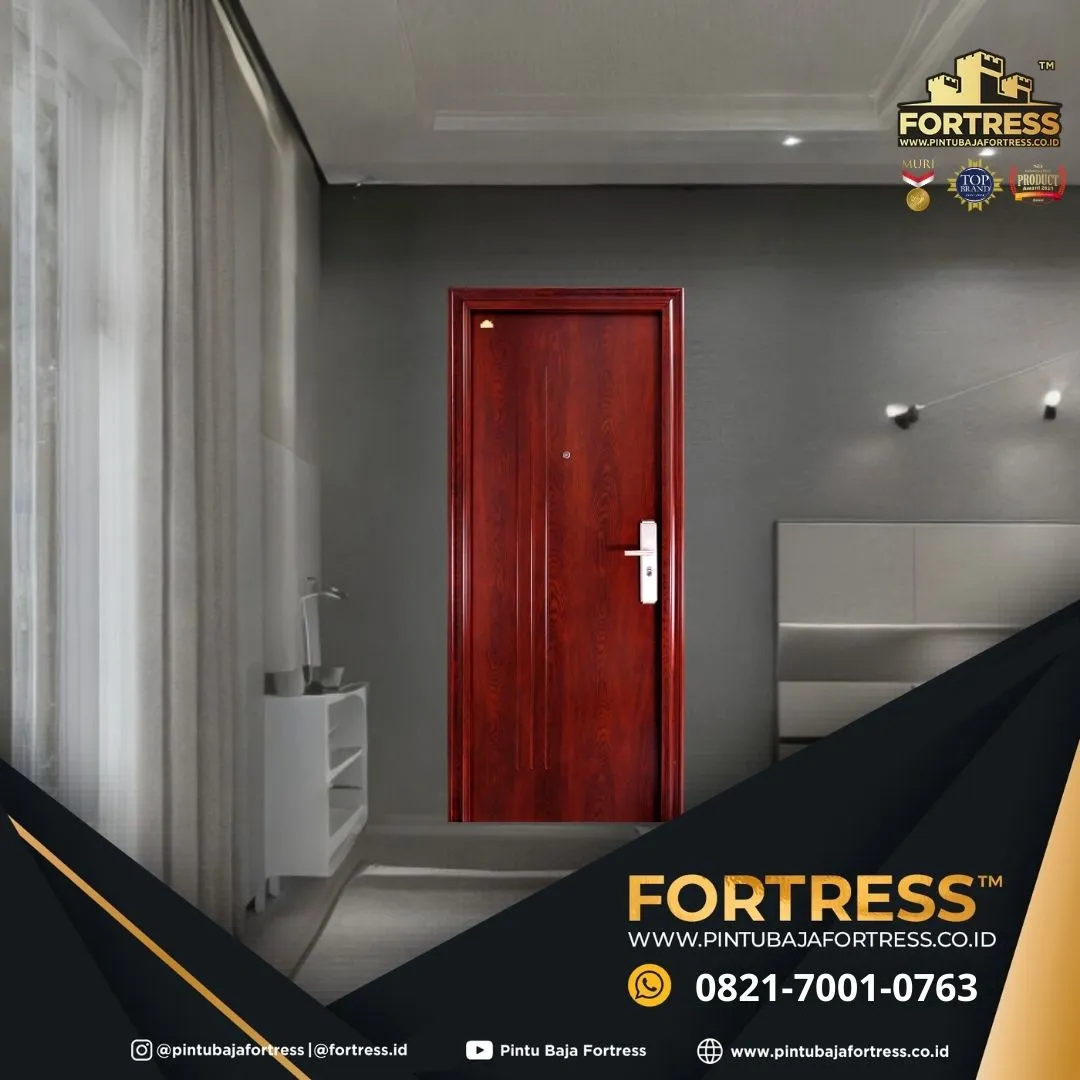 (FORTRESS) Pintu Motif Kayu Garis 1 Daun Di Palu