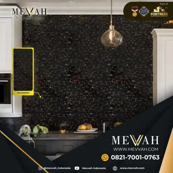 (MEVVAH) Marmer Pvc Dinding Hitam Di Melawi