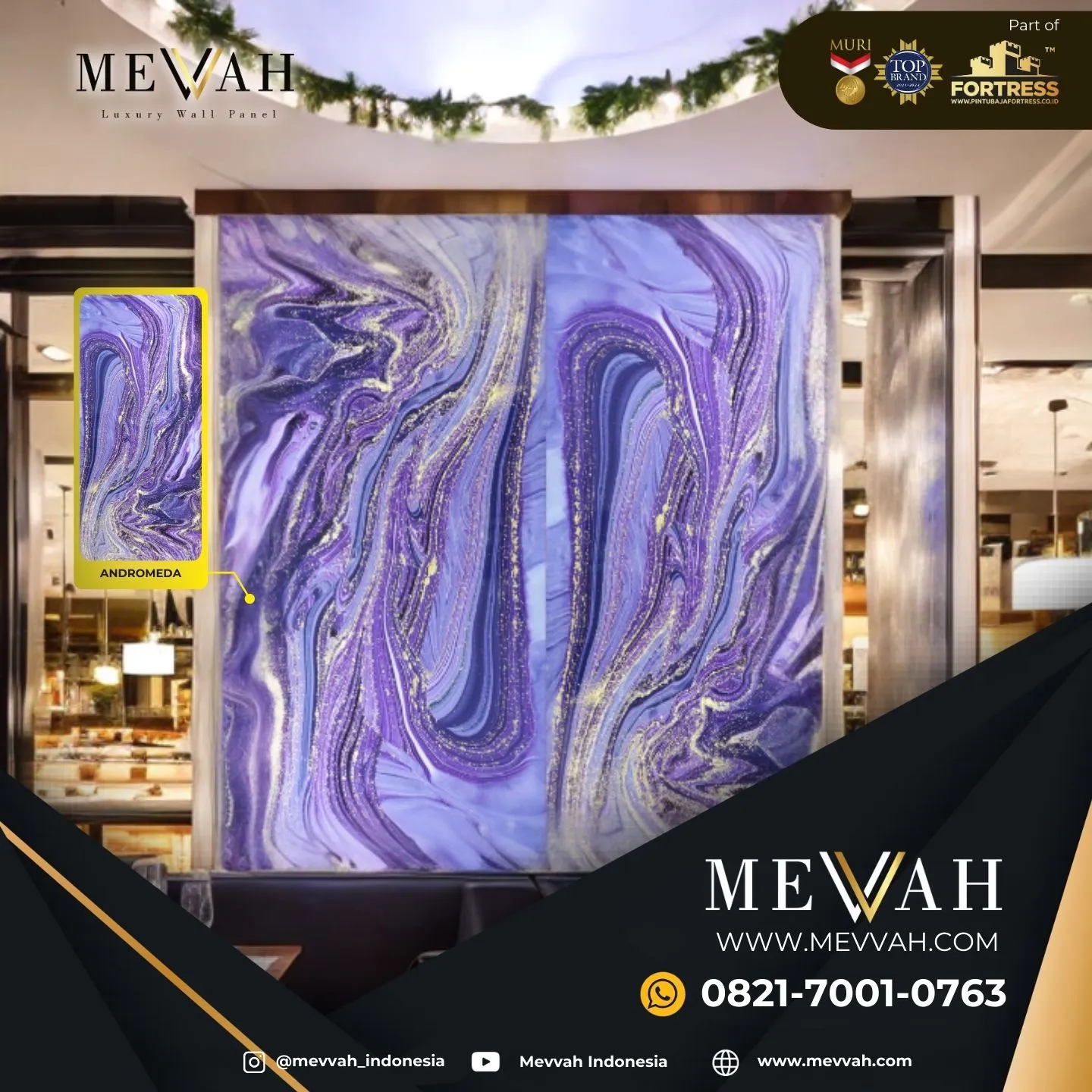 (MEVVAH) Wallpanel Pvc Marmer Black Di Palu