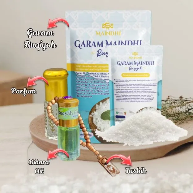 Garam Maindhi Salt 500gr Extra Minyak Bidara, Tasbih, Parfum