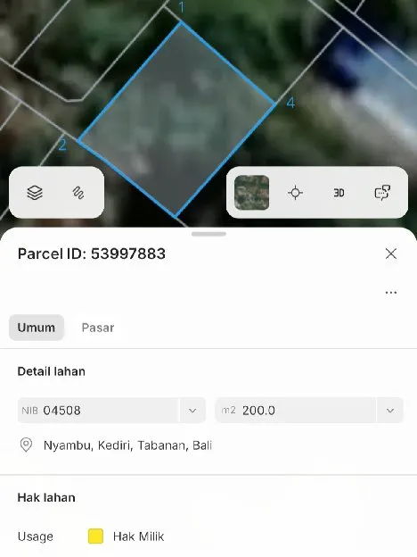 Dijual 2 are, Br. Kebayan Ds. Nyambu Kediri Tabanan