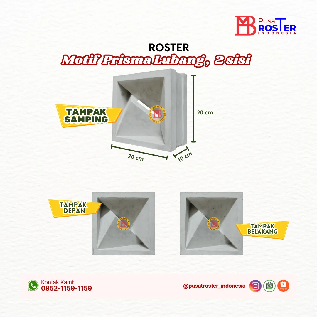 Roster Motif Prisma Lubang, 2 sisi