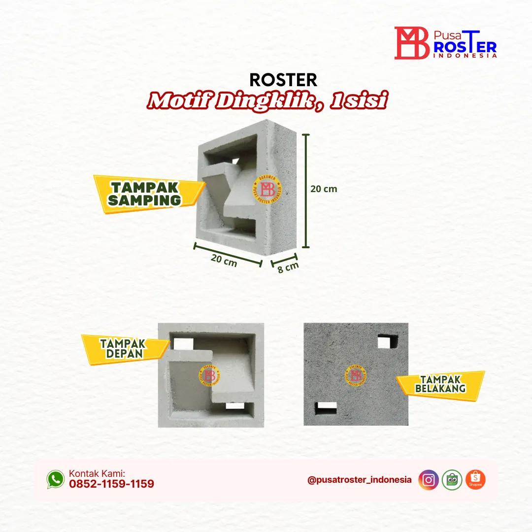 Roster Motif Dingklik, 1 Sisi