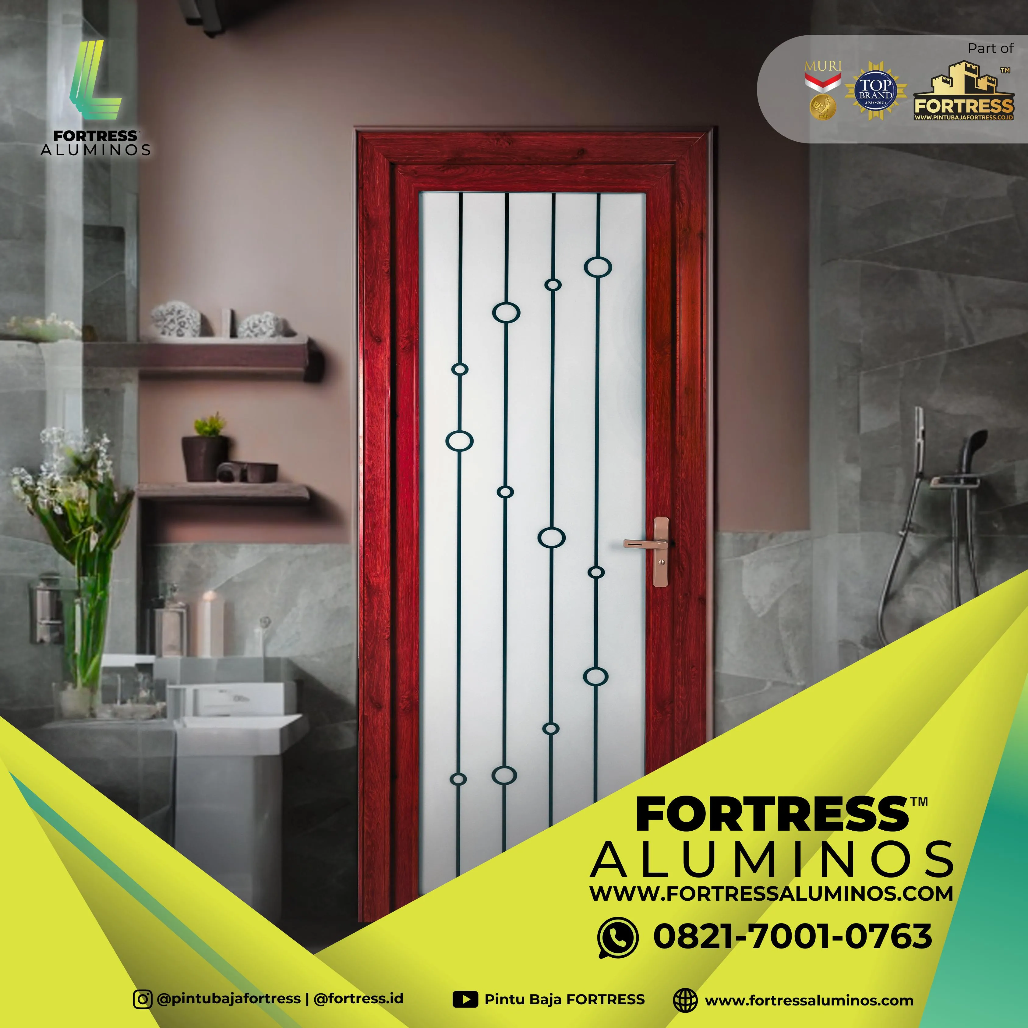 (ALUMINOS) Kusen Pintu Kamar Mandi Aluminium Di Palu