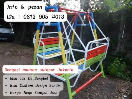 jual mainan outdoor ayunan tk prosotan besi jembatan rantai bisa COD aman dan amanah terdekat