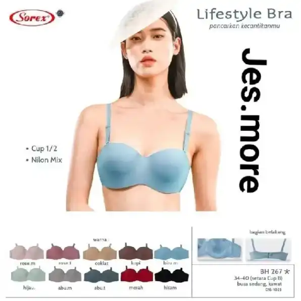 Bra Robot BH Seamless Lifestyle Berkawat Busa Sedang 1/2 Cup A - B Kait 2