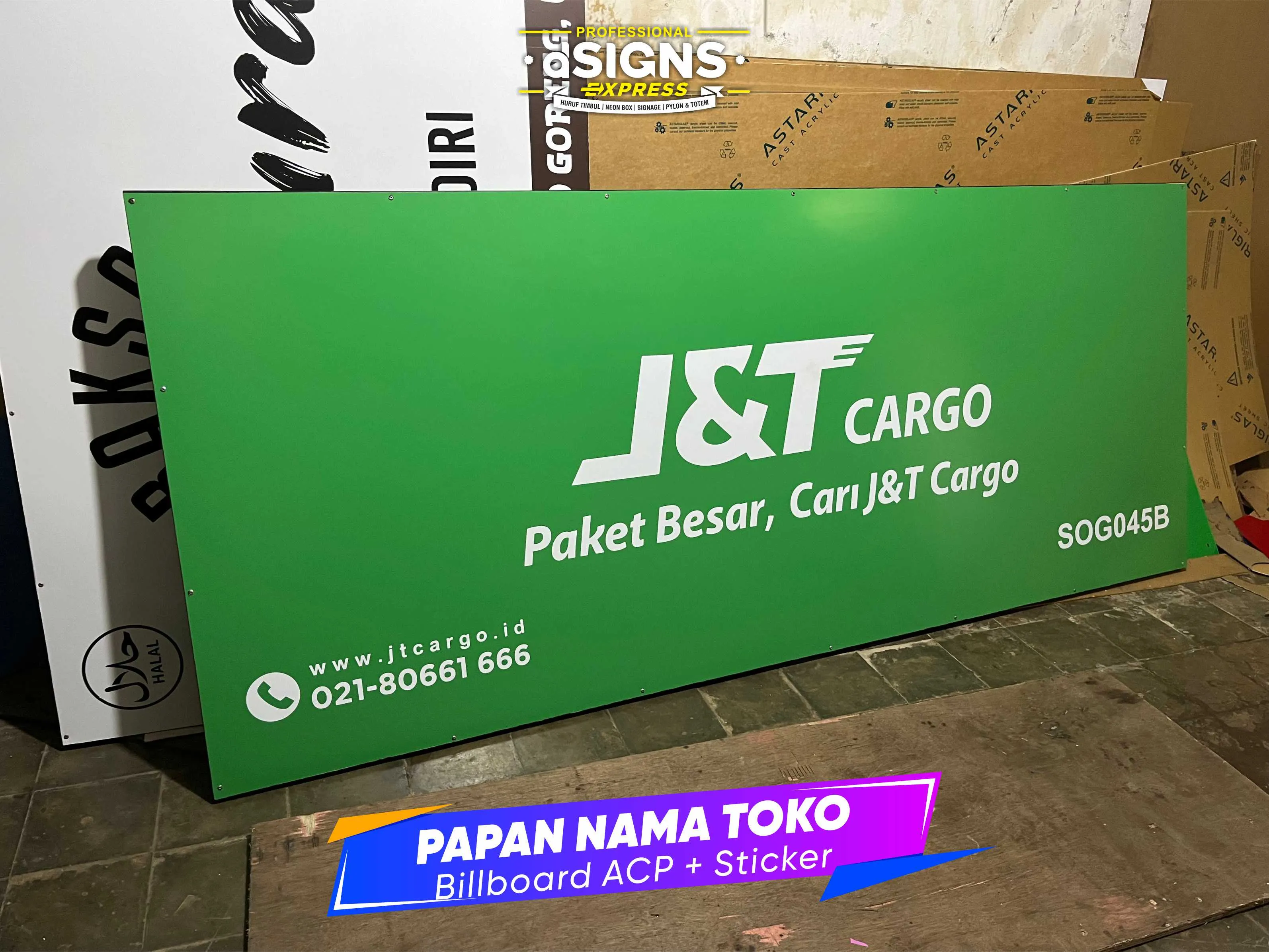 Papan Nama Toko - Billboard J&T CARGO