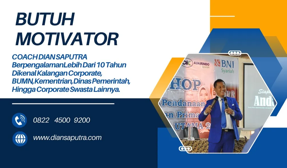 Pembicara Motivator Blitar, Terpercaya & Solutif, Dian Saputra