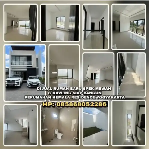 DIJUAL RUMAH BARU DAN KAVLING SIAP BANGUN DI PERUMAHAN KEMALA RESIDENCE YOGYAKARTA.H: 085868052286>>