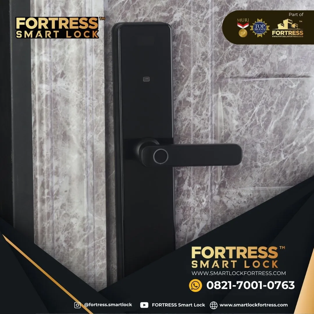 (FORTRESS) Smart Lock Door 3D Face Recognition Fingerprint Lock With Keypad Di Pontianak