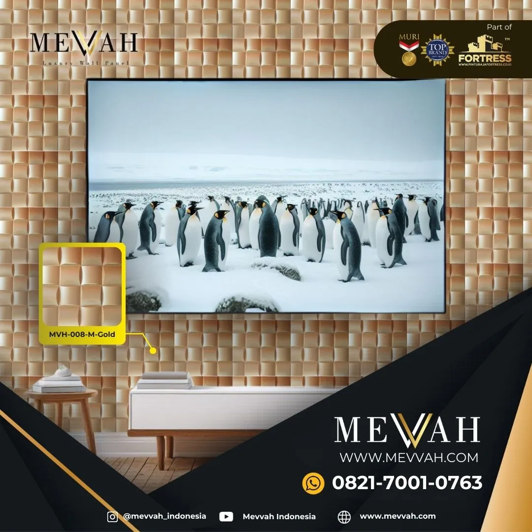 (MEVVAH) Wall Panel 3D Pvc Kamar Tidur Gold Di Kapuas Hulu