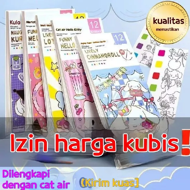 1 SET PAKET LUKIS - PAKET MELUKIS ANAK besar Buku gambar mewarnai travel, Pocket coloring book, Buka