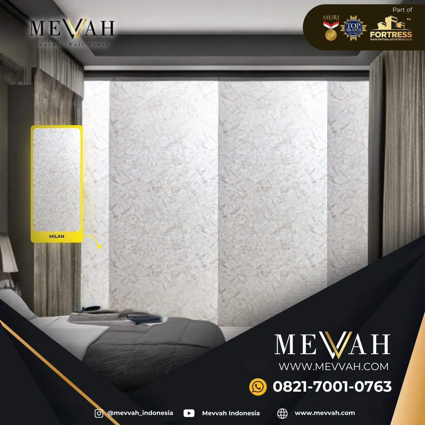 (MEVVAH) Pvc Wall Panel Motif Marmer Putih Di Melawi