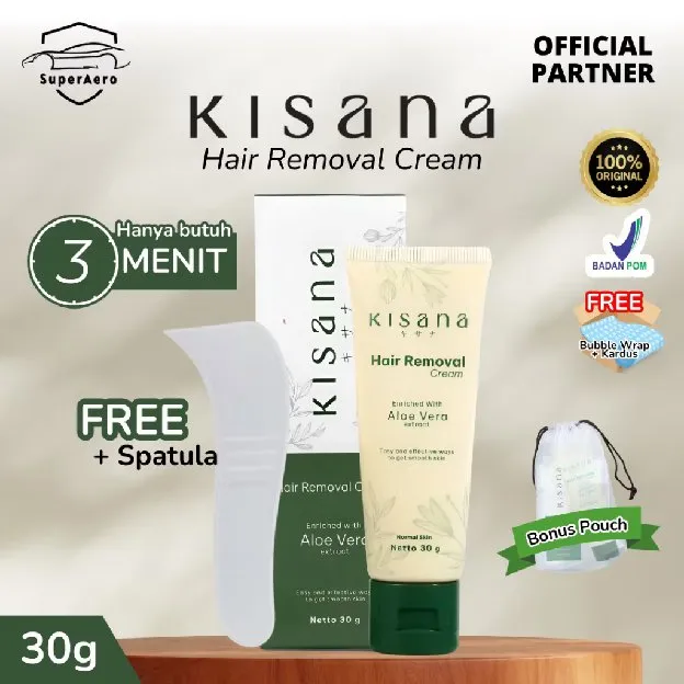 KISANA Hair Removal Cream Krim Perontok Bulu Menghilangkan Bulu Tanpa Rasa Sakit 30ml