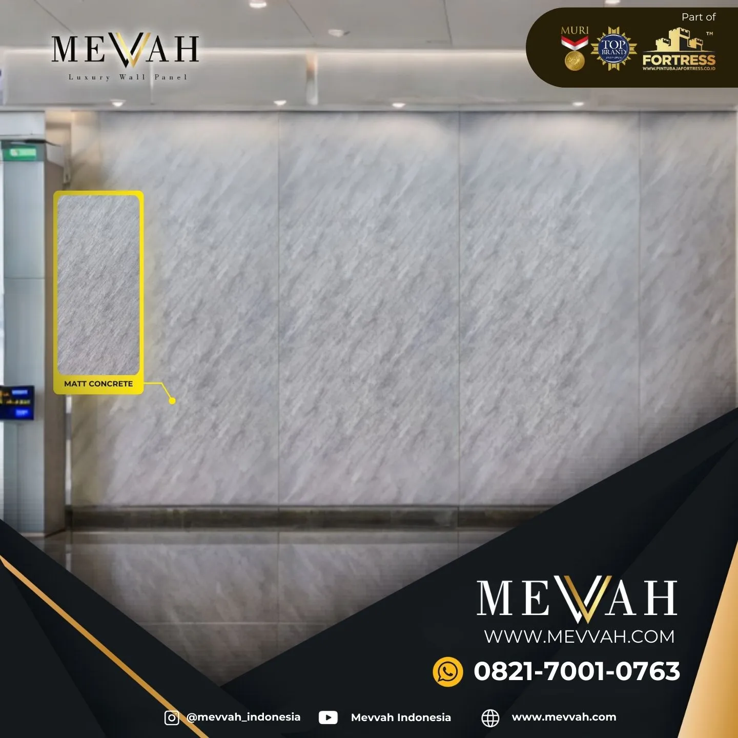 (MEVVAH) Wall Panel Pvc Motif Marmer Abu Abu Di Sintang