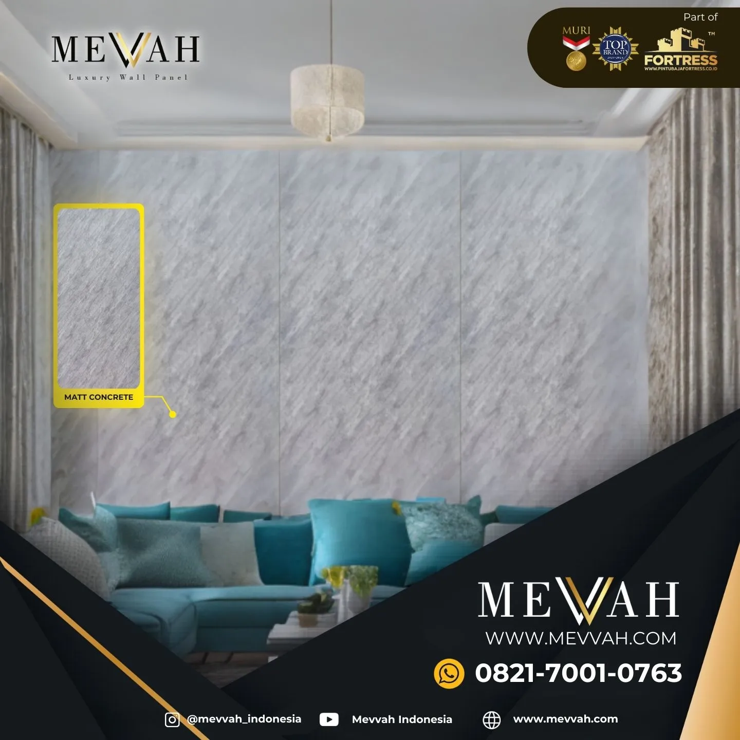 (MEVVAH) Wallpanel Pvc Marmer Pink Di Palu