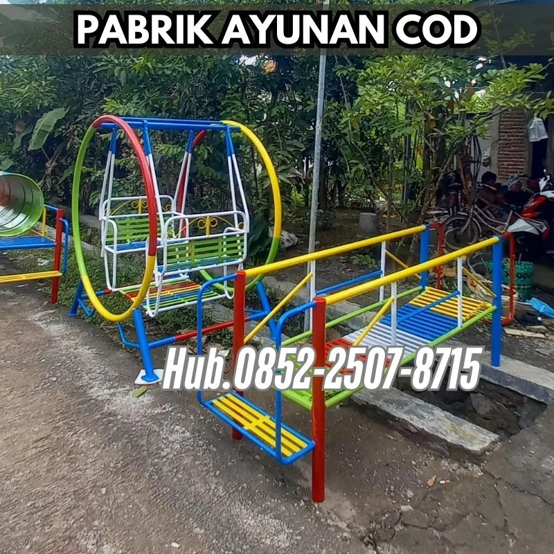 Hub 0852-2507-8715 PRODUKSI !! ayunan besi klasik Dan mainan playground outdoor Kec Sedan Rembang Bayar COD Free Ongkir