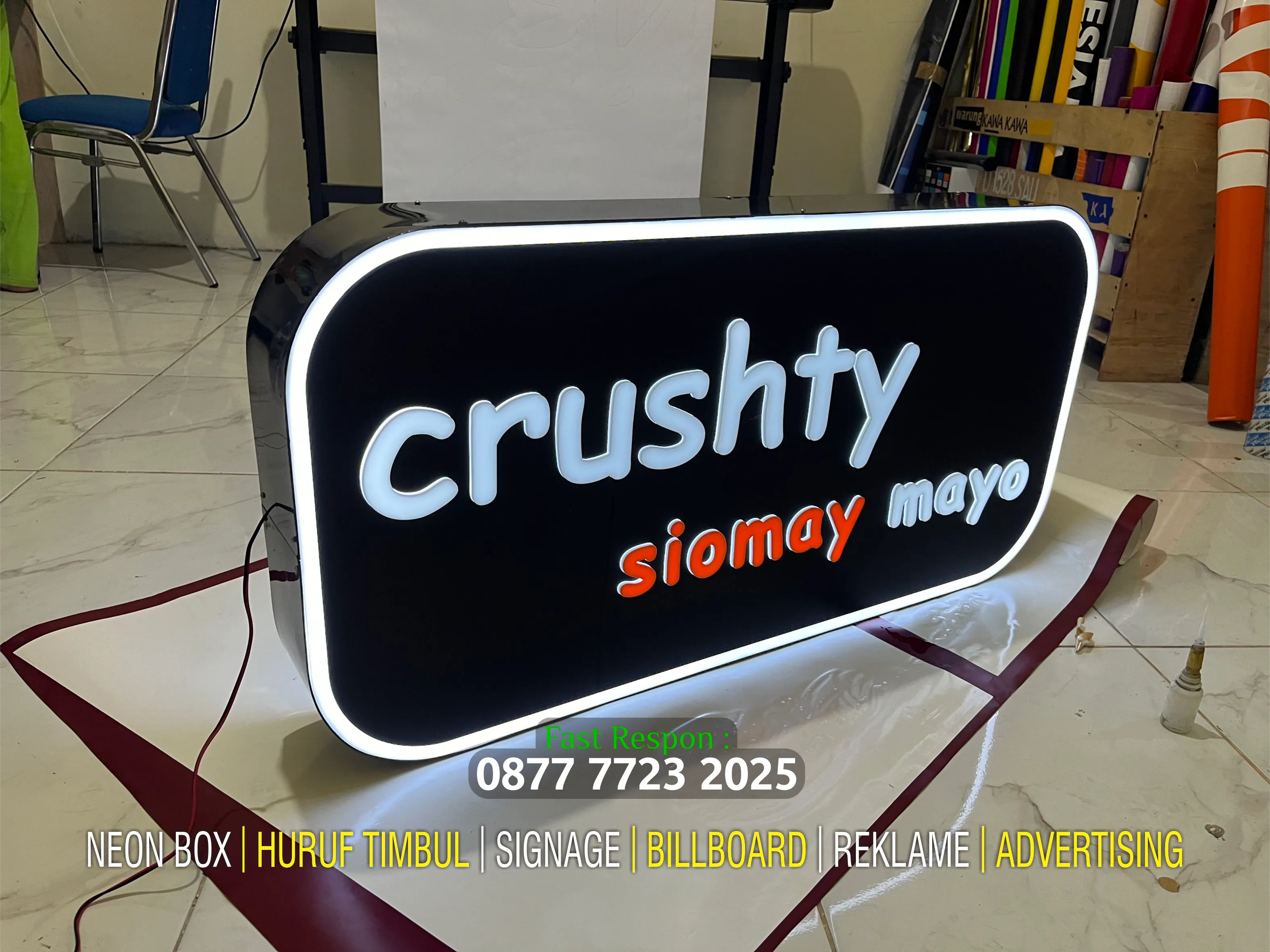 Neon Box Laser Akrilik Huruf Timbul Bandung 0877 7723 2025