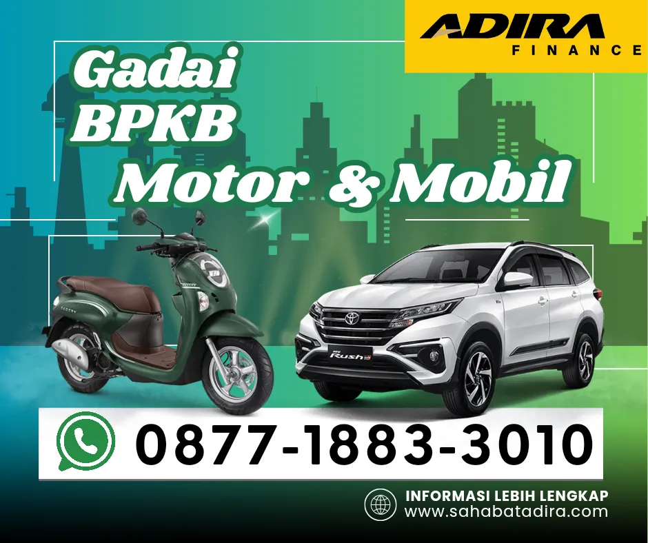 0877-1883-3010, Gadai BPKB Adira Margonda