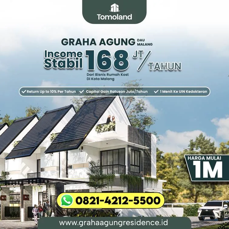 STRATEGIS T821-4212-5500 Rumah Dijual Graha Agung Malang