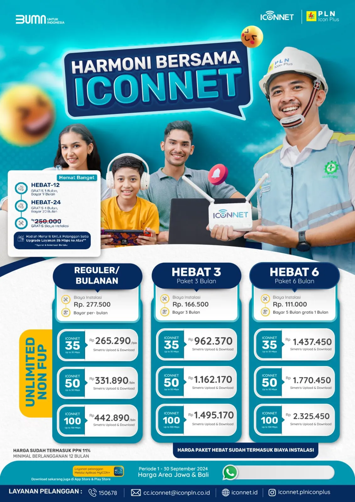 Iconnet PLN WiFi Murah Jogja, WA 085179755925