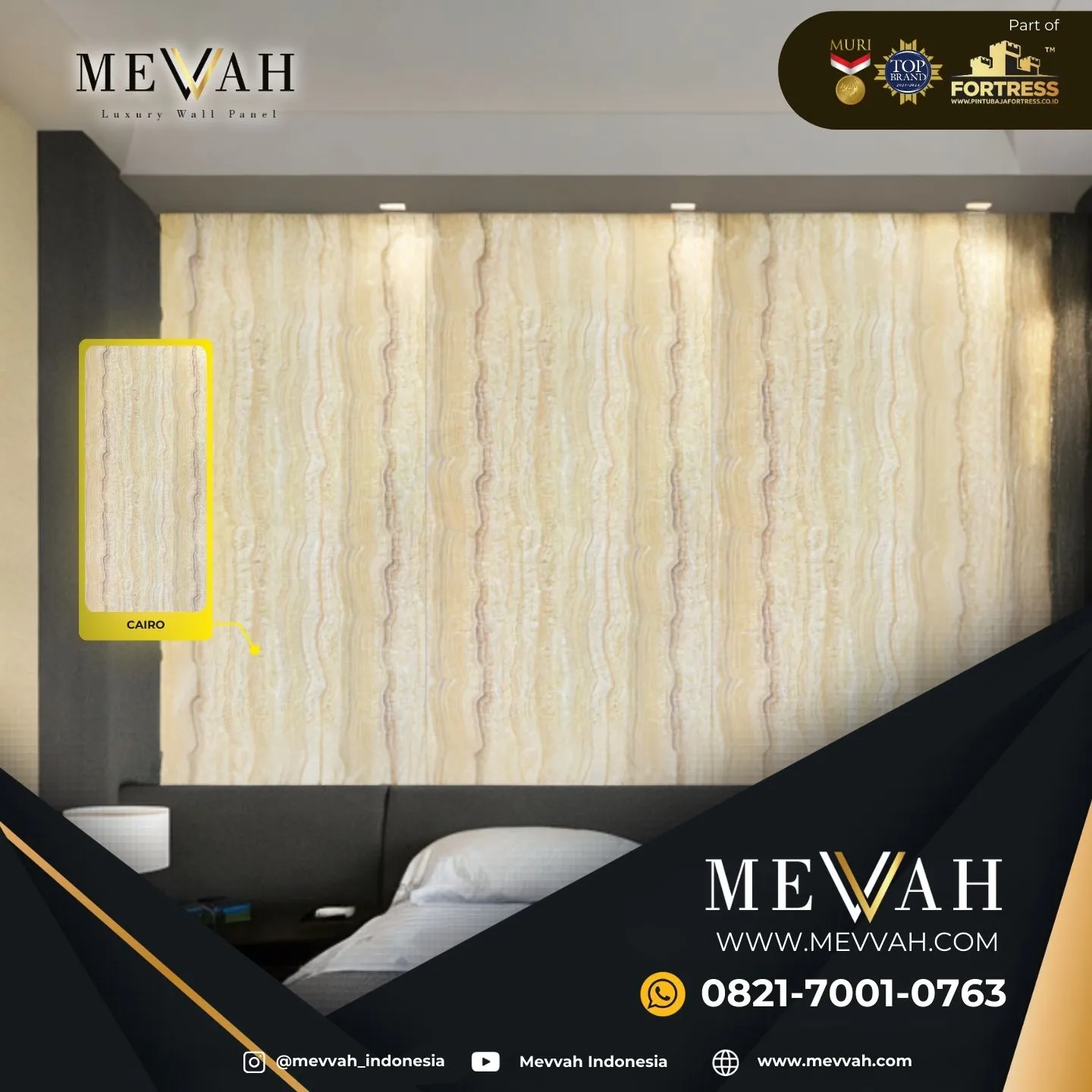 (MEVVAH) Pvc Marble Wall Panels Krem Di Landak