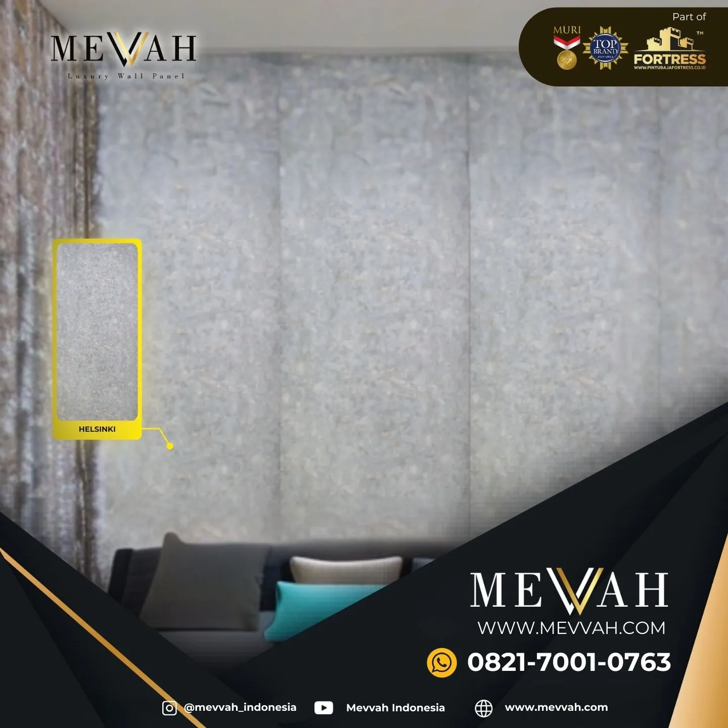 (MEVVAH) Pvc Wall Marble Panels Abu Abu Di Sanggau