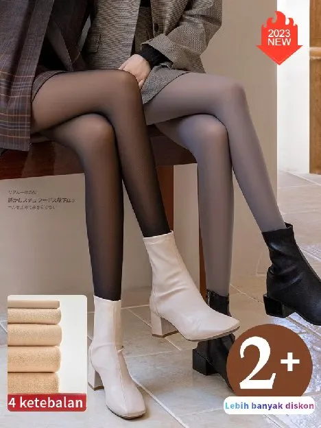PantyHouse Thermal Kesan Transparan dengan inner Flecee Legging Stocking Thermal