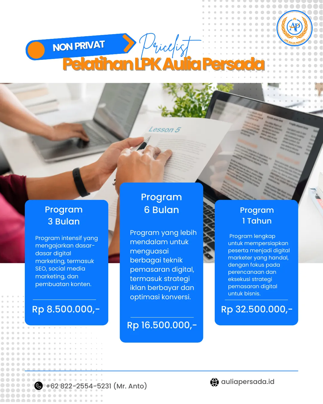 Aulia Persada, Biaya Pelatihan Digital Marketing Semarang