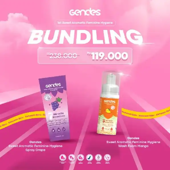 PROMO BUNDLING LIVE GENDES || PAKET 1 SPRAY + 1 FOAM BEBAS VARIAN