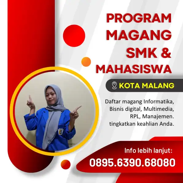 Hub 0895-6390-68080,Lowongan Praktik Kerja Industri (Prakerin) untuk mahasiswa Informatika di Malang!