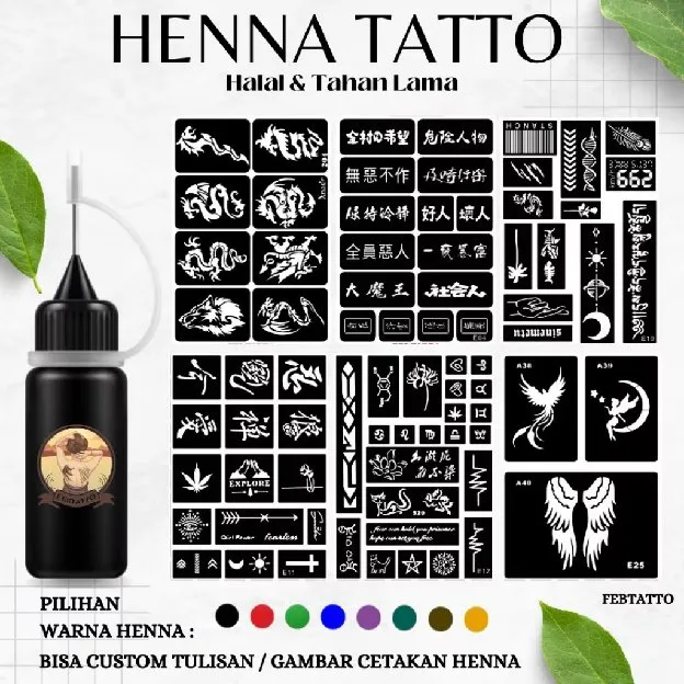 Henna Tato Halal Tahan Lama Bisa Custom Hena Kit