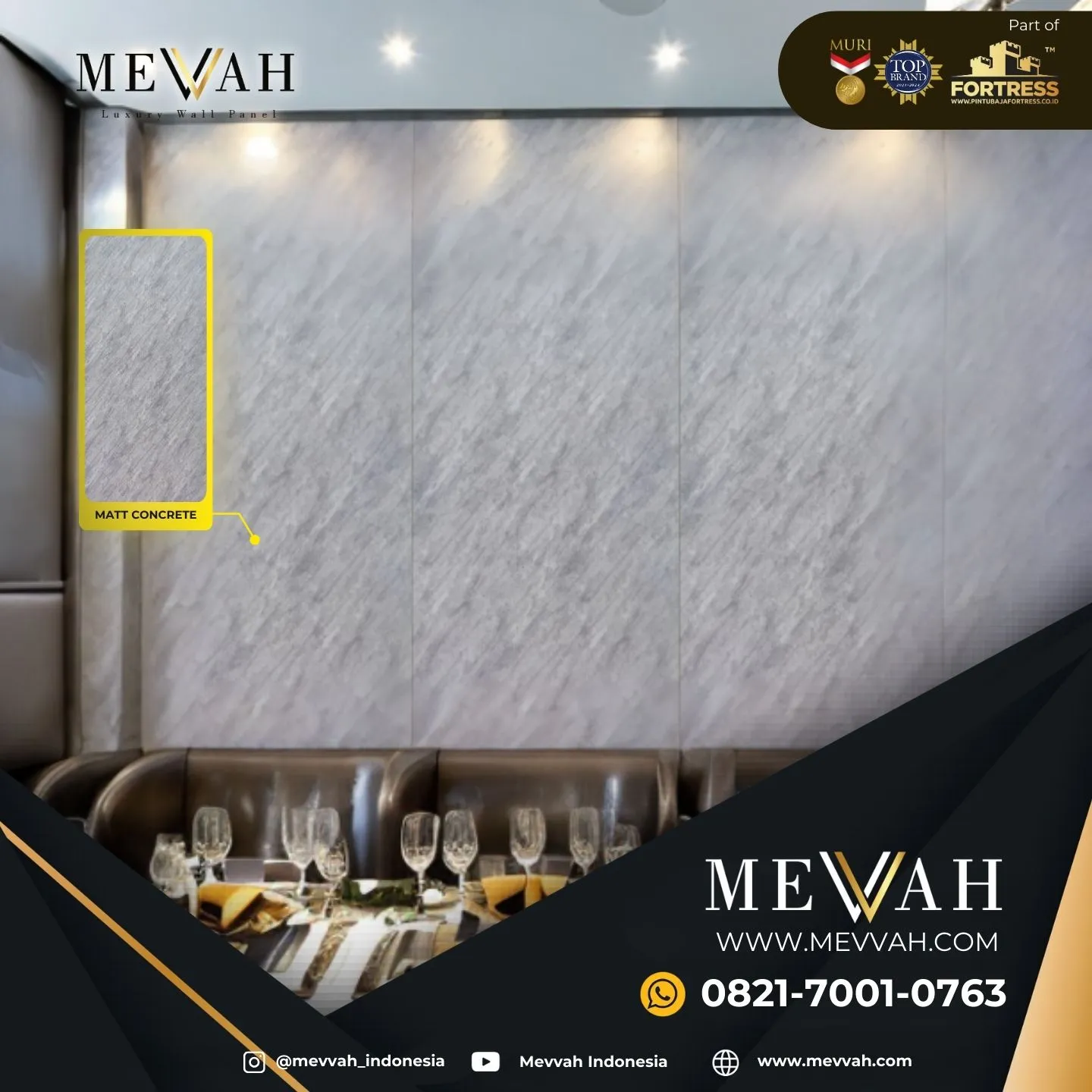 (MEVVAH) Pvc Wall Panel Marble Design Abu Abu Di Sanggau