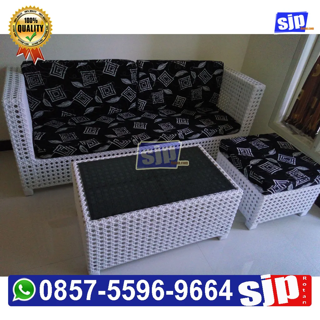 085755969664, sofa rotan sintetis anyaman mata ayam cocok untuk ruang tamu