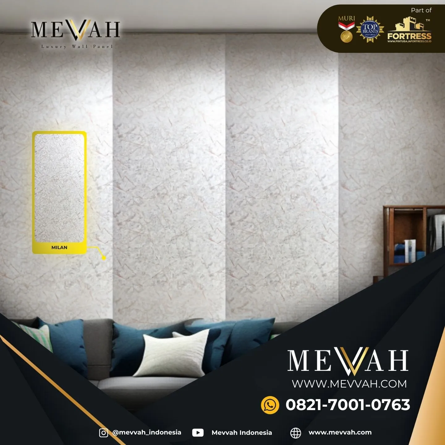 (MEVVAH) Wall Panel Dinding Pvc Marmer Putih Di Mempawah