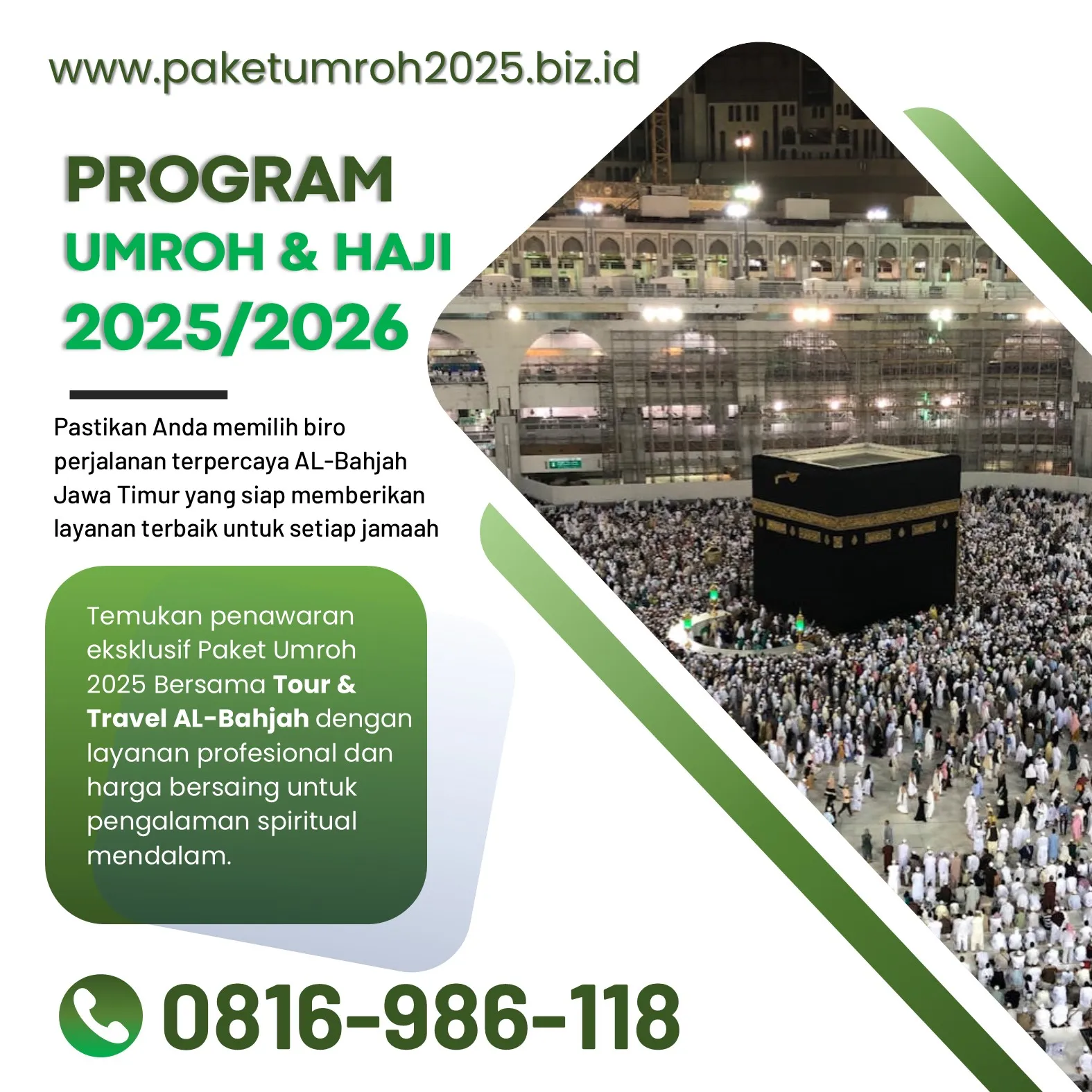 Travel Umroh Akhir Tahun 2025 Kromengan Malang Bersama AL Bahjah