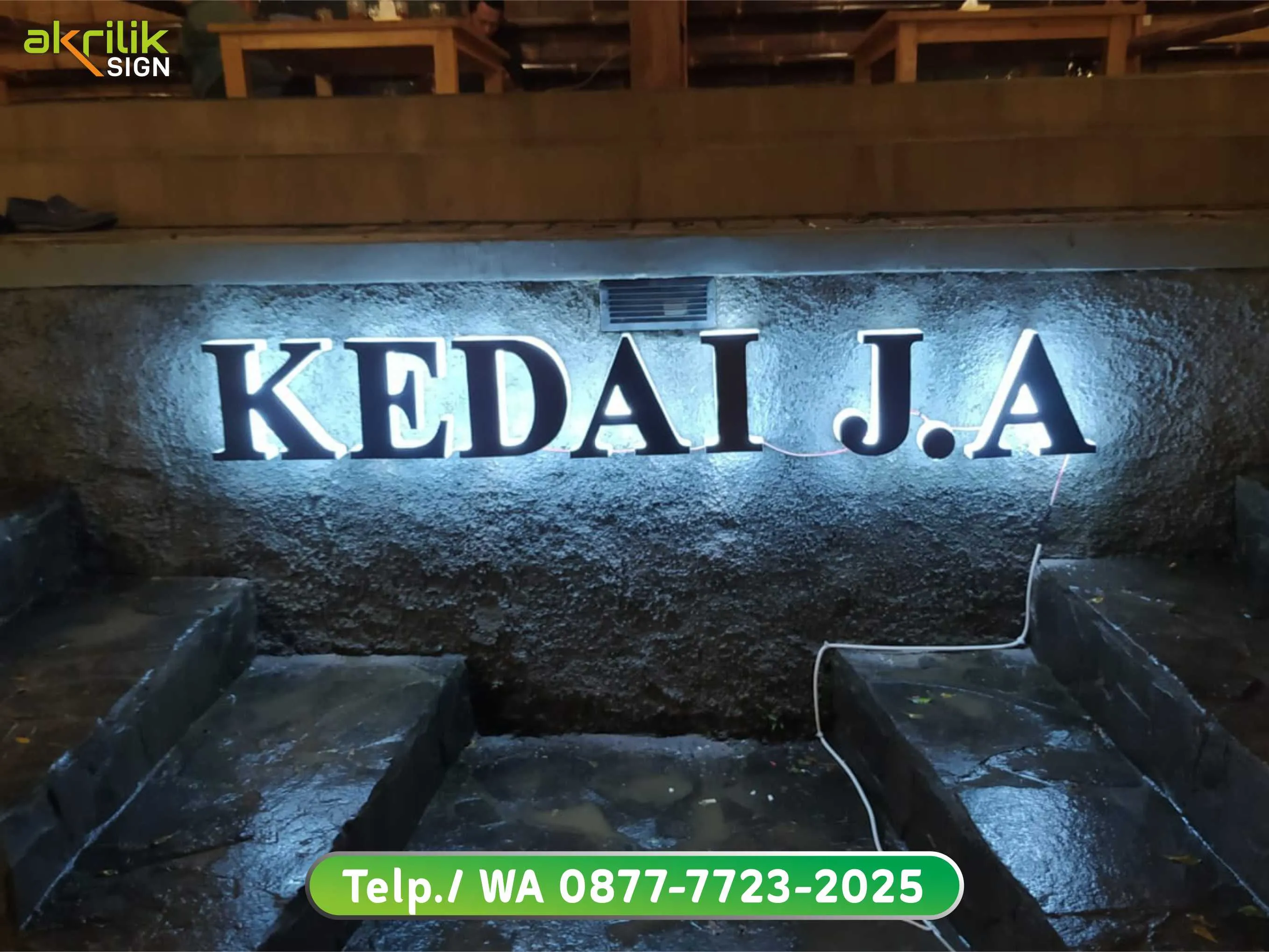 Signage Huruf Timbul KEDAI J.A